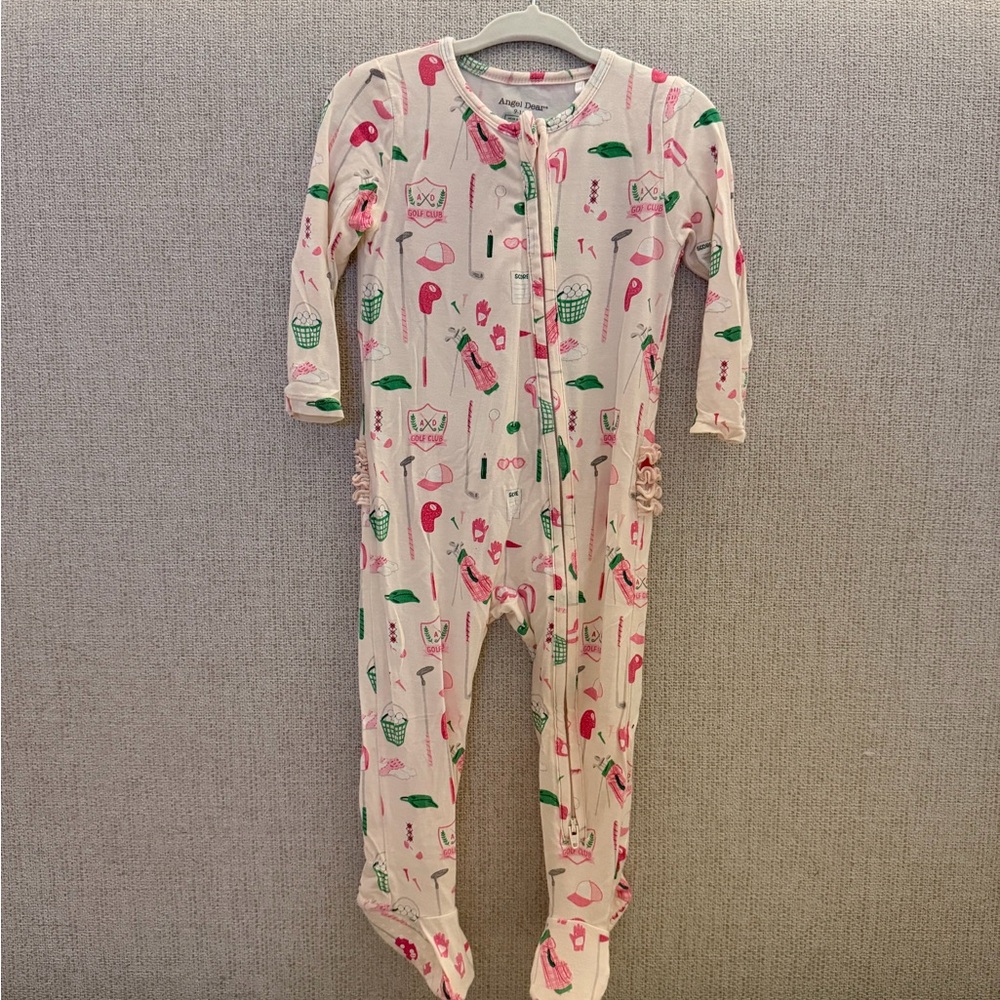 Angel Dear Golf Girl Ruffle Butt Footie PJ 9-12mo